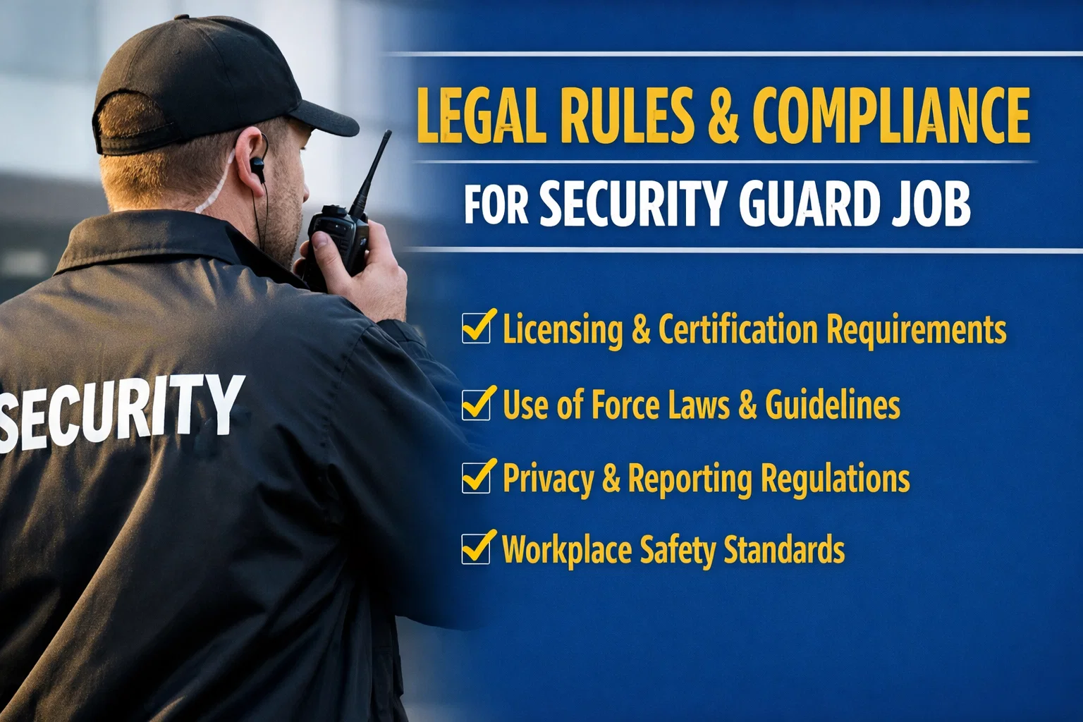  Legal Rules & Compliance for Security Guard Job
