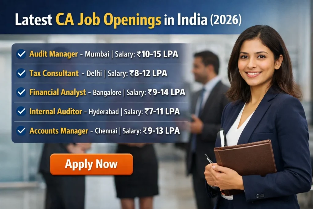 Latest CA Job Openings in India (2026)